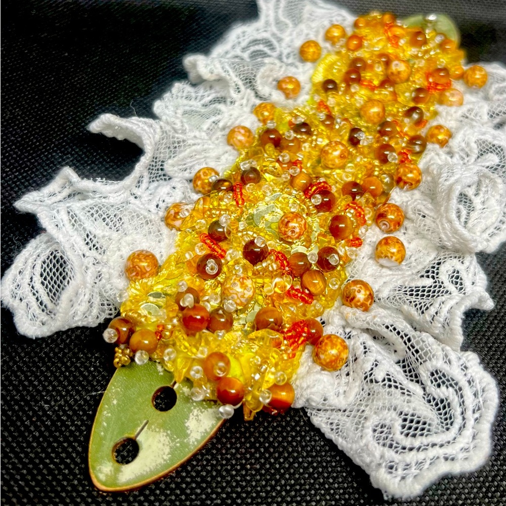 Hand-crafted beaded cuff bracelet